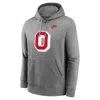 Nike Men's Heather Gray Ohio State Buckeyes Legacy Logo Club Fleece Pullover Hoodie