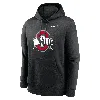 Nike Anthracite Ohio State Buckeyes Primetime Evergreen Club Fleece Pullover Hoodie In Black