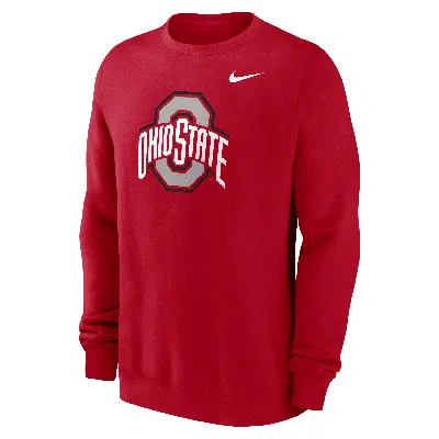 Nike Men's Scarlet Ohio State Buckeyes Primetime Evergreen Fleece Pullover Sweatshirt In Red
