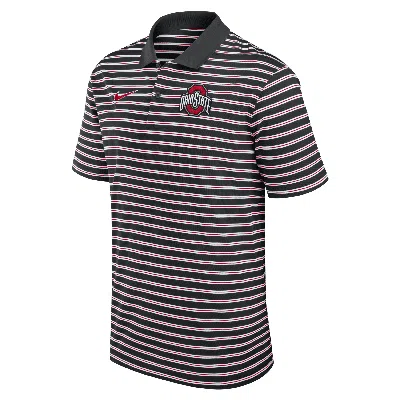 Nike Ohio State Buckeyes Primetime Victory Striped  Men's Dri-fit College Polo In Black