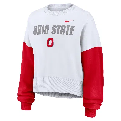 Nike Ohio State Buckeyes Primetime  Women's College Pullover Crew In White