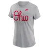 Nike Ohio State Buckeyes Retro Script  Women's College T-shirt In Grey