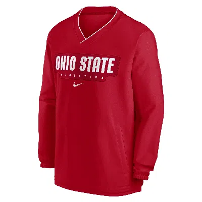 Nike Ohio State Buckeyes Sideline  Men's College Long-sleeve Windshirt In Scarlet