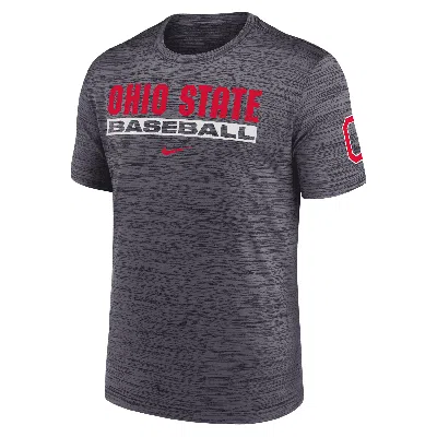 Nike Ohio State Buckeyes Velocity Baseball Wordmark Stack  Men's Dri-fit College T-shirt In Black