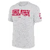 Nike Ash Ohio State Buckeyes Velocity Baseball Wordmark Stack Performance T-shirt In White