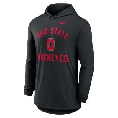 NIKE OHIO STATE CAMPUS ARCH  MEN'S DRI-FIT COLLEGE LONG-SLEEVE HOODED T-SHIRT,1015864926