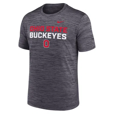 Nike Ohio State Campus Center Stack Velocity  Men's Dri-fit College T-shirt In Gray