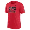 Nike Heather Scarlet Ohio State Buckeyes Campus Collegiate Block Tri-blend T-shirt In Red