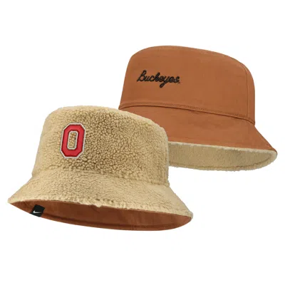 Nike Ohio State Campus Prep Script Reversible  Unisex College Bucket Hat In Brown