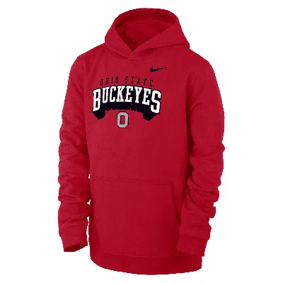Nike Ohio State Club Fleece Big Kids' (boys')  College Pullover Hoodie In Red