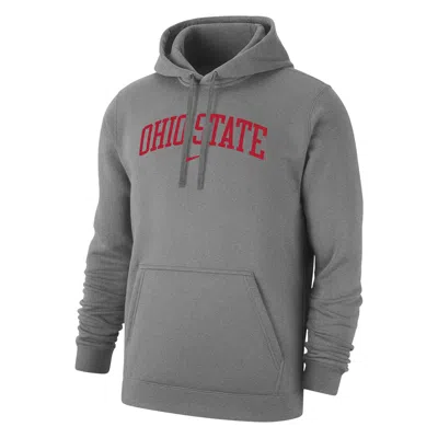 Nike Ohio State Club Fleece  Men's College Pullover Hoodie In Gray