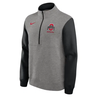 NIKE OHIO STATE CLUB  MEN'S COLLEGE 1/2-ZIP CREW,1015865014