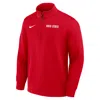 Nike Ohio State Coaches  Men's Dri-fit College Long-sleeve 1/2-zip Top In Red