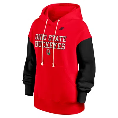 Nike Ohio State Legacy Phoenix  Women's College Pullover Hoodie In Red