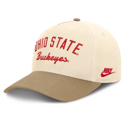 Nike Ohio State Legacy Rise  Unisex College A-frame Adjustable Hat In Brown