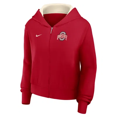 Nike Ohio State Mantra  Women's College Full-zip Hoodie In Red