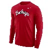 Nike Ohio State  Men's College Long-sleeve T-shirt In Red