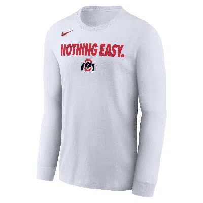 Nike White Ohio State Buckeyes 2025 On-court Bench Long Sleeve T-shirt
