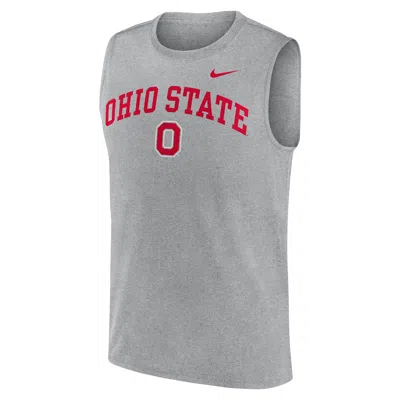 Nike Ohio State Primetime Arch Legend  Men's Dri-fit College Muscle Tank Top In Gray