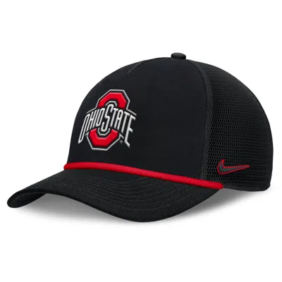 Nike Ohio State Primetime Rise  Men's College Trucker Adjustable Hat In Black