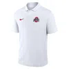 Nike Men's White Ohio State Buckeyes Primetime Victory Primary Logo Performance Polo Shirt In White