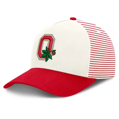 Nike Ohio State Rise  Unisex Dri-fit College A-frame Adjustable Hat In White
