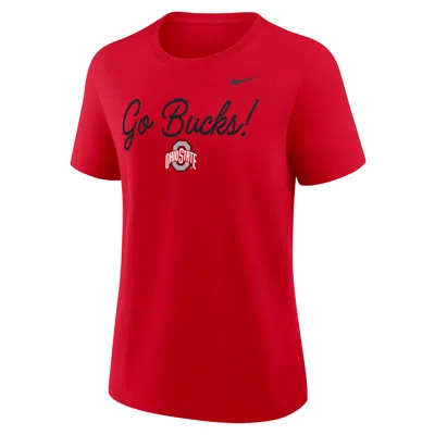 Nike Ohio State Script Mantra Logo  Women's College T-shirt In Red