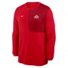 Nike Scarlet Ohio State Buckeyes 2025 Sideline Coach Uv Performance Long Sleeve T-shirt In Red