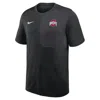 Nike Black Ohio State Buckeyes 2025 Sideline Uv Performance Coach T-shirt In Black