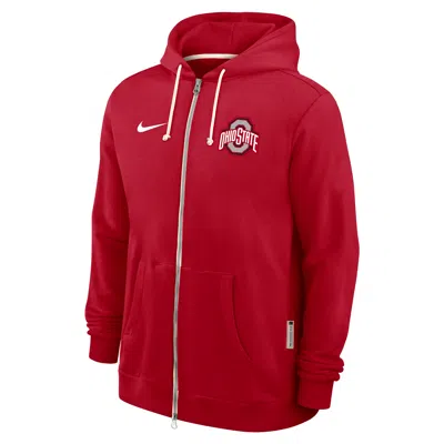Nike Ohio State Sideline  Men's Dri-fit College Full-zip Hoodie In Red