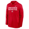 Nike Scarlet Ohio State Buckeyes 2025 Sideline Performance Long Sleeve Hoodie T-shirt In Red