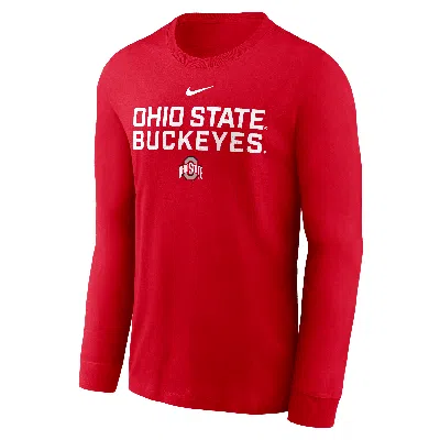 Nike Scarlet Ohio State Buckeyes 2025 Sideline Performance Long Sleeve T-shirt
