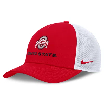Nike Ohio State Sideline Rise Gameday  Unisex College Trucker Adjustable Hat In Red