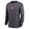 Nike Black Ohio State Buckeyes 2025 Sideline Velocity Performance Long Sleeve T-shirt In Blue