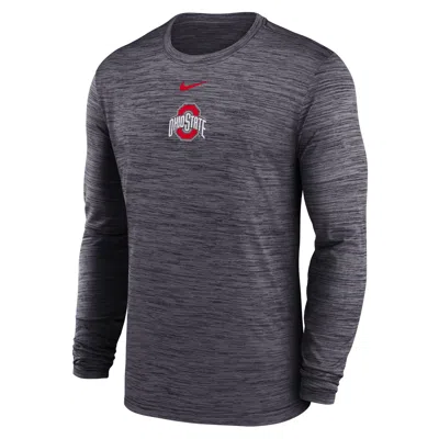 NIKE OHIO STATE SIDELINE VELOCITY  MEN'S DRI-FIT COLLEGE LONG-SLEEVE T-SHIRT,1015854734