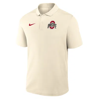 Nike Tan Ohio State Buckeyes Primary Logo Victory Performance Polo In Yellow