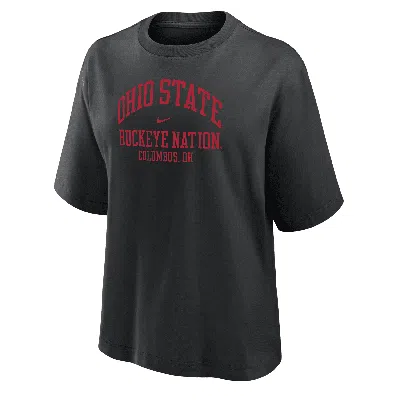 Nike Ohio State  Women's College Boxy T-shirt In Black