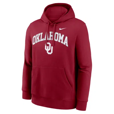 Nike Oklahoma Arch  Men's College Pullover Hoodie In Red