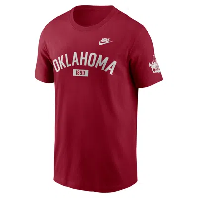 Nike Oklahoma Legacy Arch 2-hit  Men's College T-shirt In Burgundy
