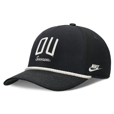 Nike Oklahoma Legacy Letter Rise  Unisex Dri-fit College A-frame Adjustable Hat In Black
