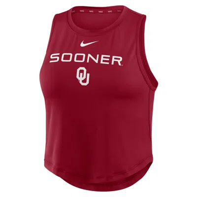 Nike Oklahoma One  Women's Dri-fit Cropped Tank Top In Red