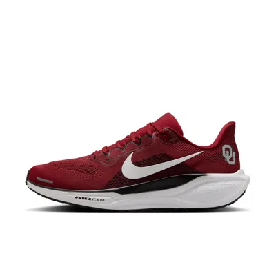 Nike Oklahoma Pegasus 41  Men's College Road Running Shoes In Burgundy