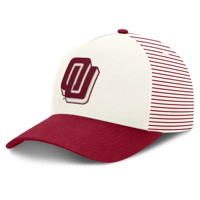 Nike Oklahoma Rise  Unisex Dri-fit College A-frame Adjustable Hat In White