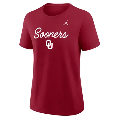 Nike Oklahoma Script Mantra Logo  Women's College T-shirt In Burgundy