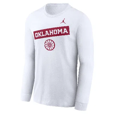 Nike Oklahoma Sooners 2-hit Classic Location  Men's College Long-sleeve T-shirt In White