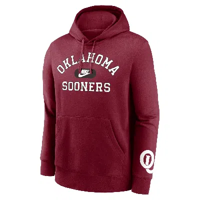 Nike Oklahoma Sooners Legacy Club Foundational  Men's College Pullover Hoodie In Red