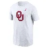 Nike Oklahoma Sooners Primetime Logo  Men's College T-shirt In White