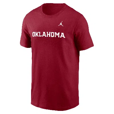 Nike Men's Oklahoma Sooners Primetime Wordmark  College T-shirt In Red