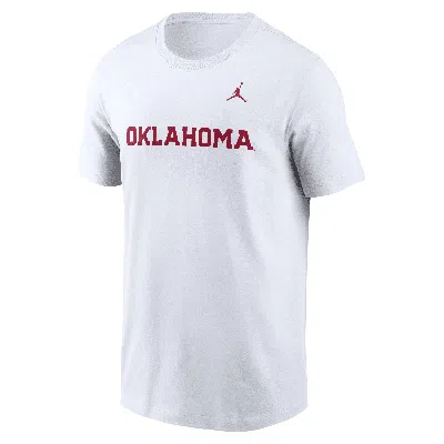 Nike Men's Oklahoma Sooners Primetime Wordmark  College T-shirt In White