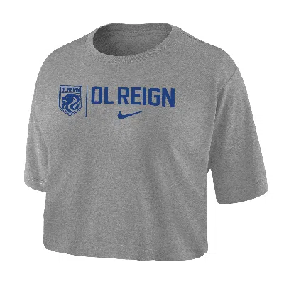Nike Ol Reign  Women's Dri-fit Soccer Cropped T-shirt In Grey